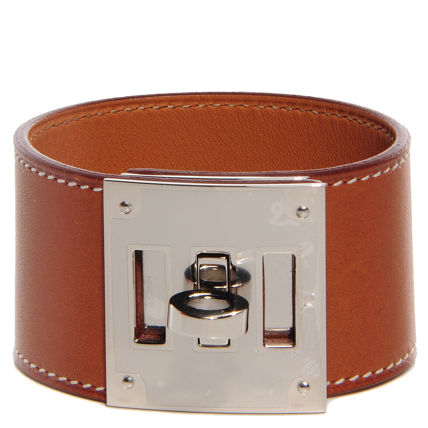 Hermes Natural Barenia Kelly Dog Cuff 1 of 6