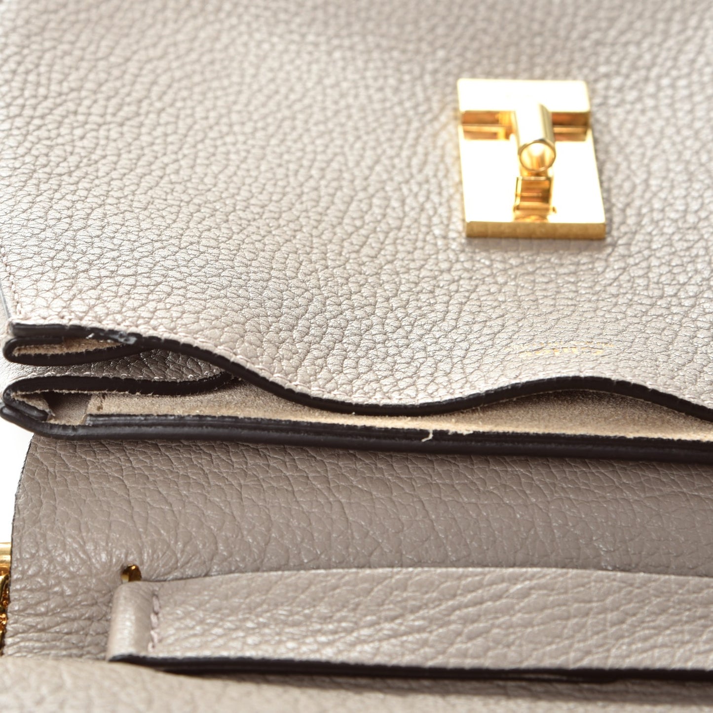 Grained Lambskin Drew Shoulder Bag Motty Grey