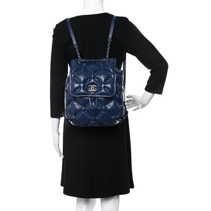 Chanel Calfskin Quilted Chesterfield Backpack Blue 2 of 11