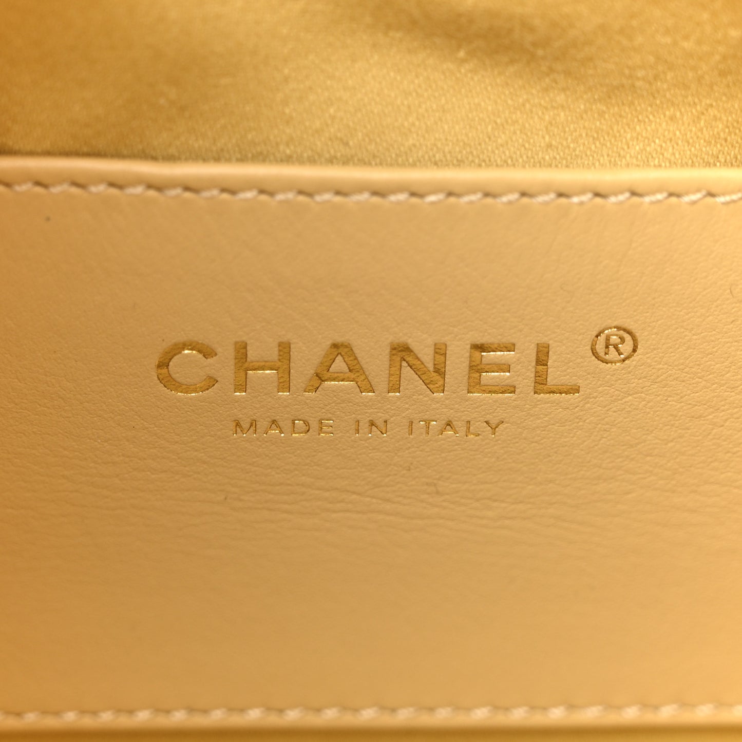 Metallic Caviar Quilted Mini Chanel 25 Handbag Gold