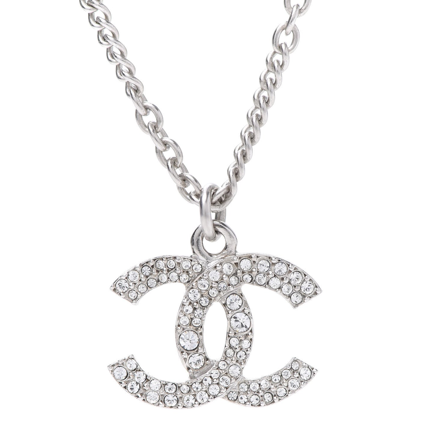 Crystal CC Necklace Silver