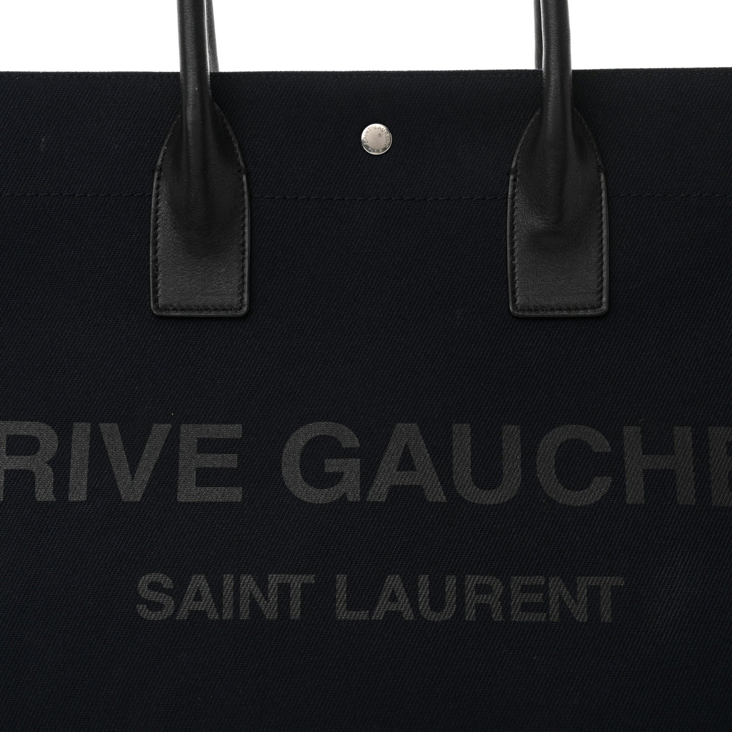 Linen Calfskin Rive Gauche Tote Navy