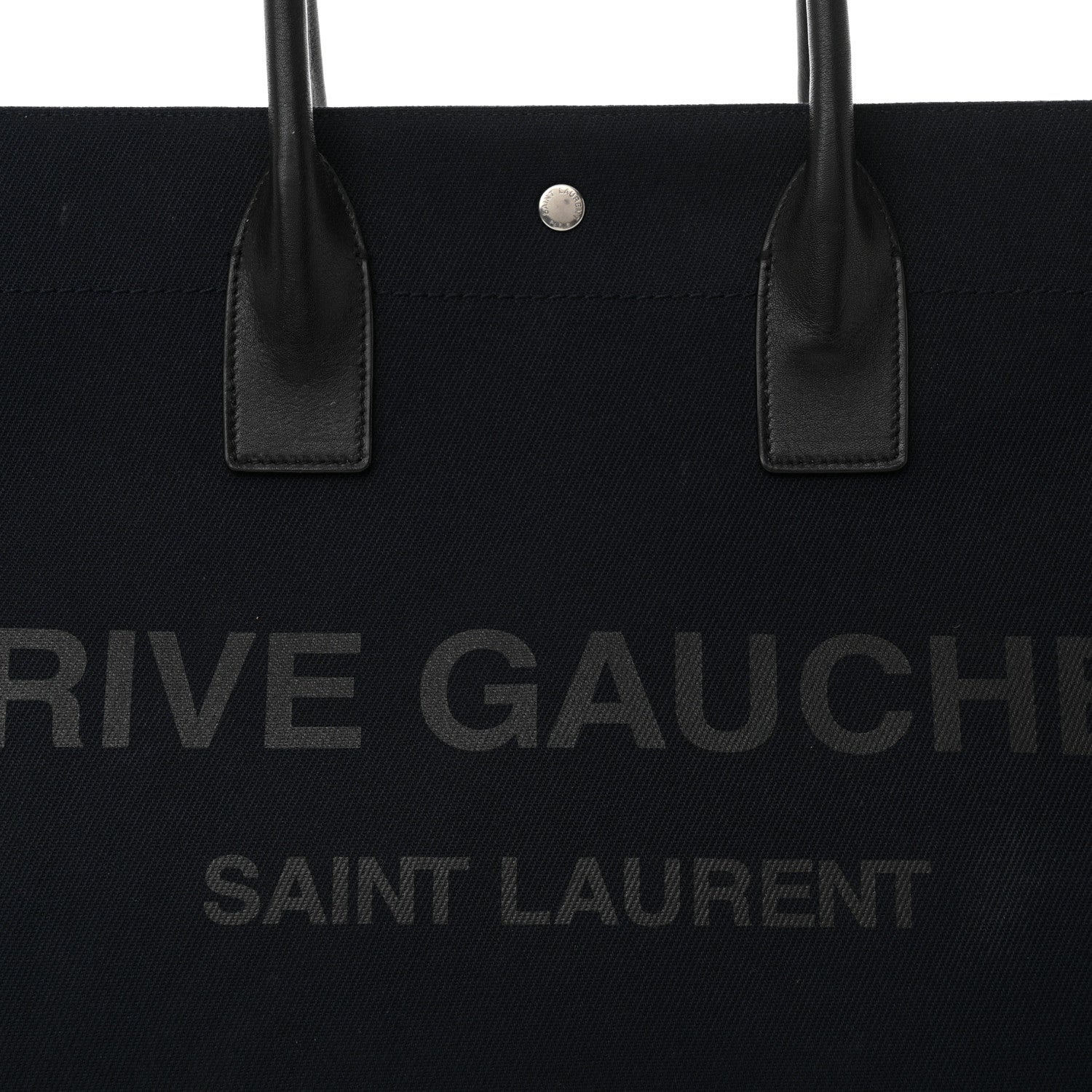 Saint Laurent Linen Calfskin Rive Gauche Tote Navy 8 of 12