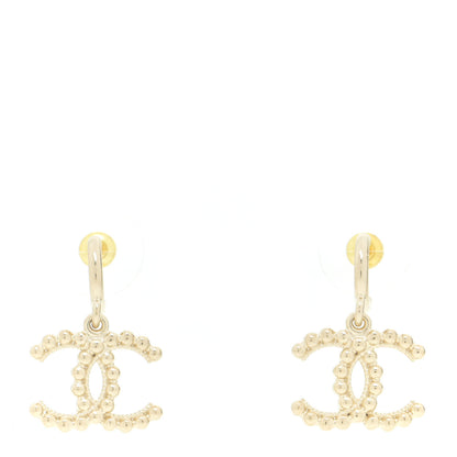 Chanel Metal Bead CC Drop Earrings Gold 1 of 5