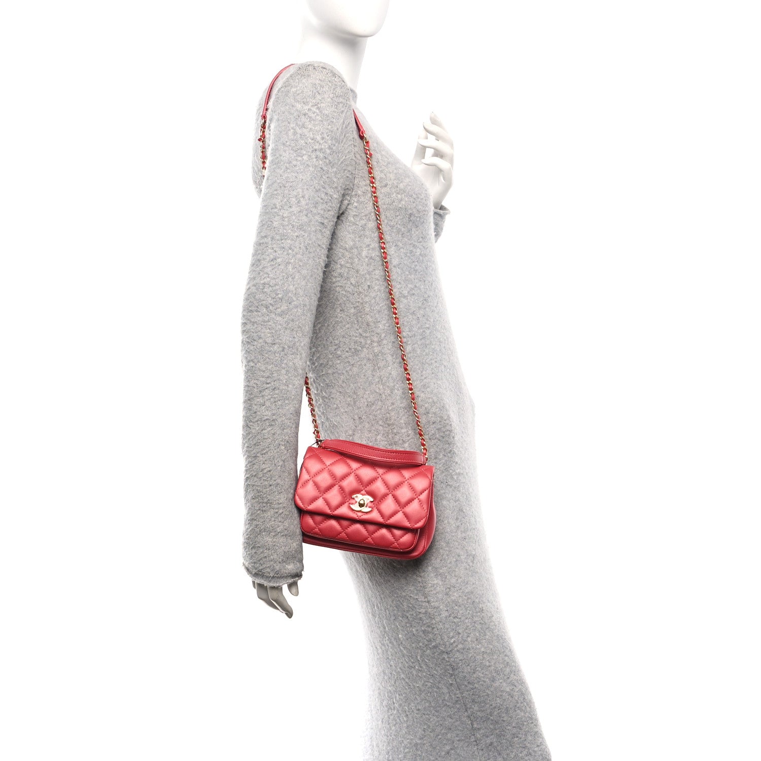 Chanel Metallic Calfskin Quilted Top Handle Flap Dark Pink 1836616