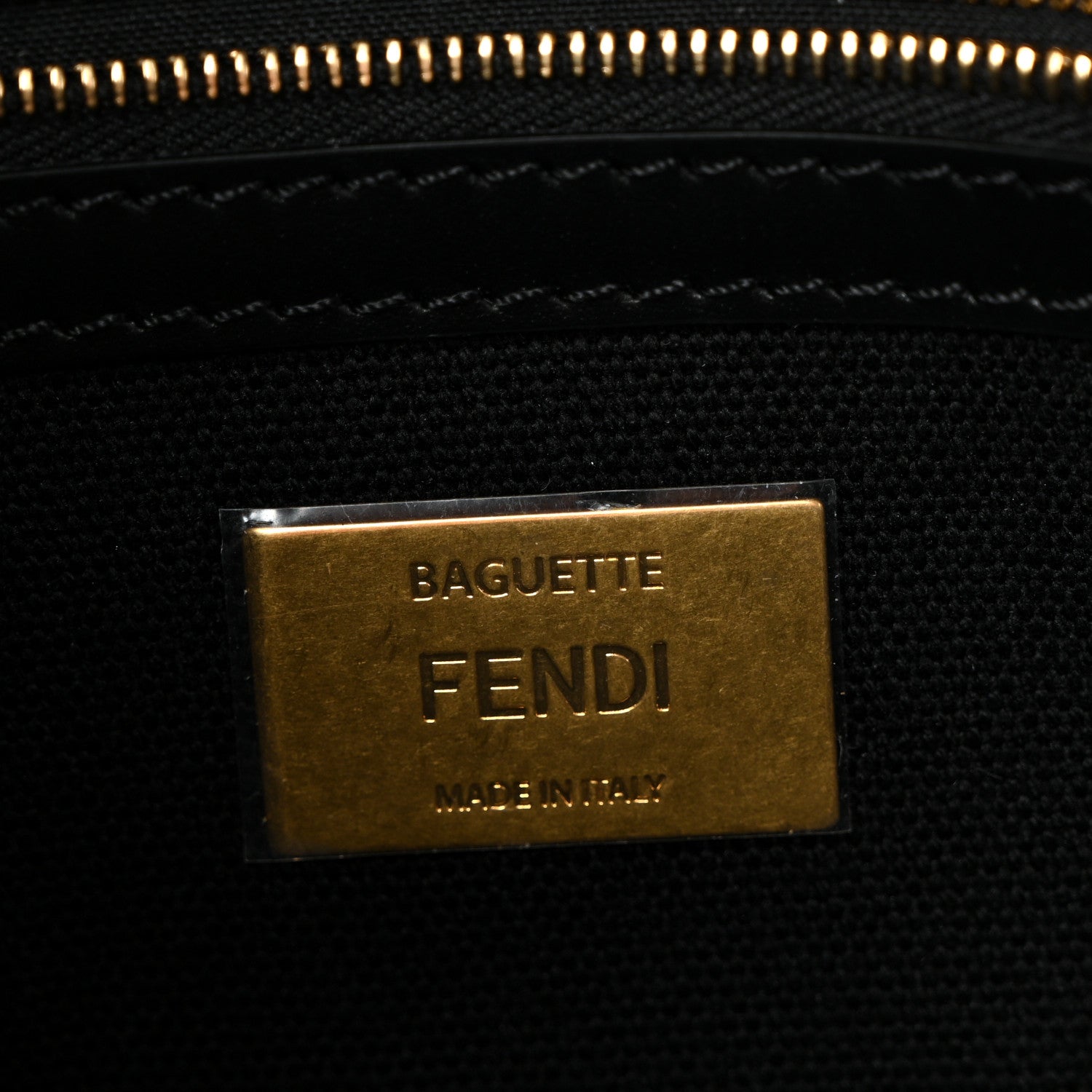 Fendi Canvas Vitello King Extra Strap FF Embroidered Baguette Black 6 of 10