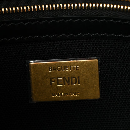 Fendi Canvas Vitello King Extra Strap FF Embroidered Baguette Black 6 of 10