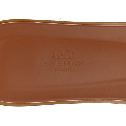 Hermes Box Calfskin Oran Sandals 41 Gold 7 of 9