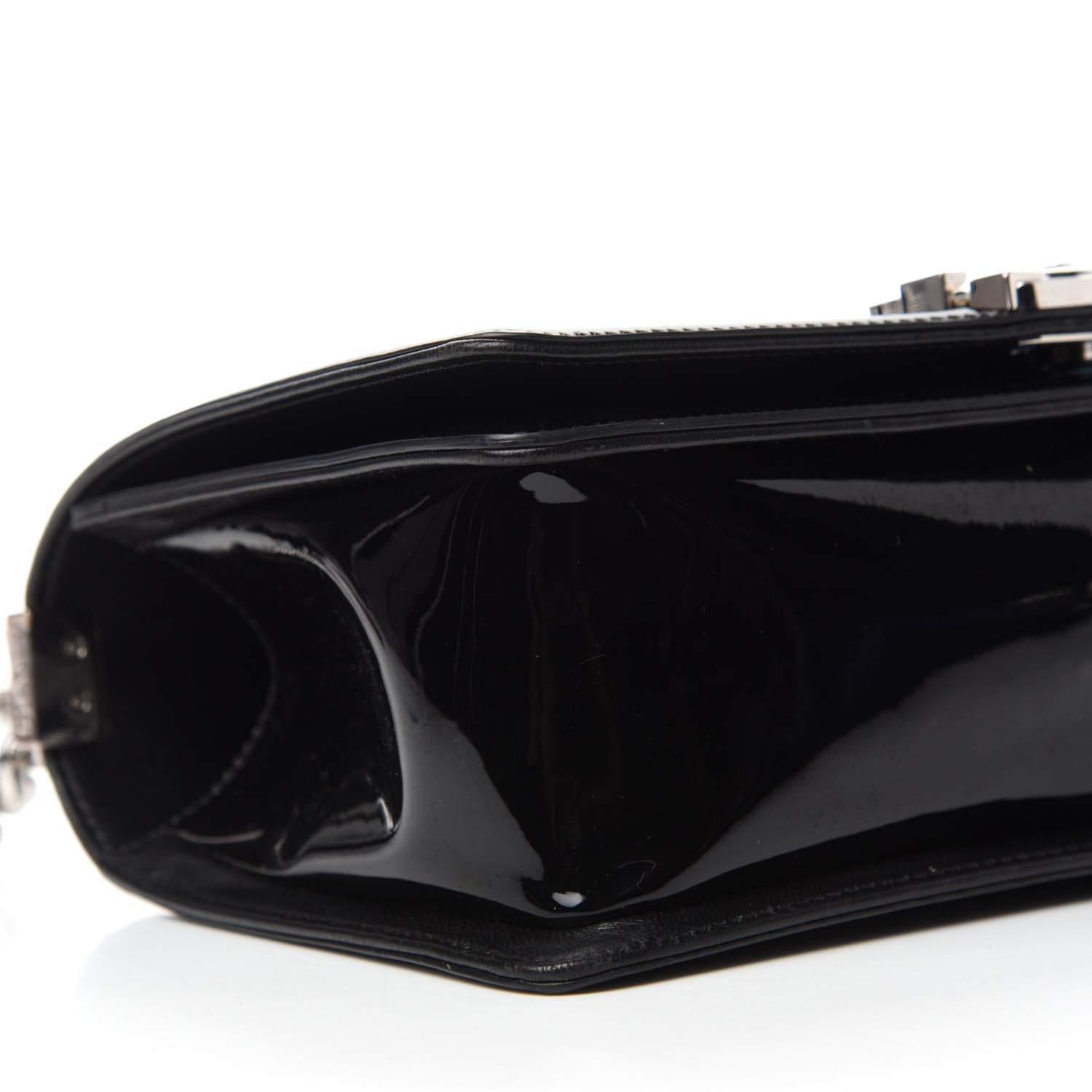 Chanel Patent Glitter PVC Chevron Quilted Medium Boy Flap Black Silver 6 of 12