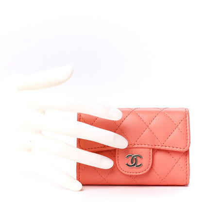 Chanel Lambskin Quilted Classic 4 Key Holder Wallet Light Orange 2 of 13