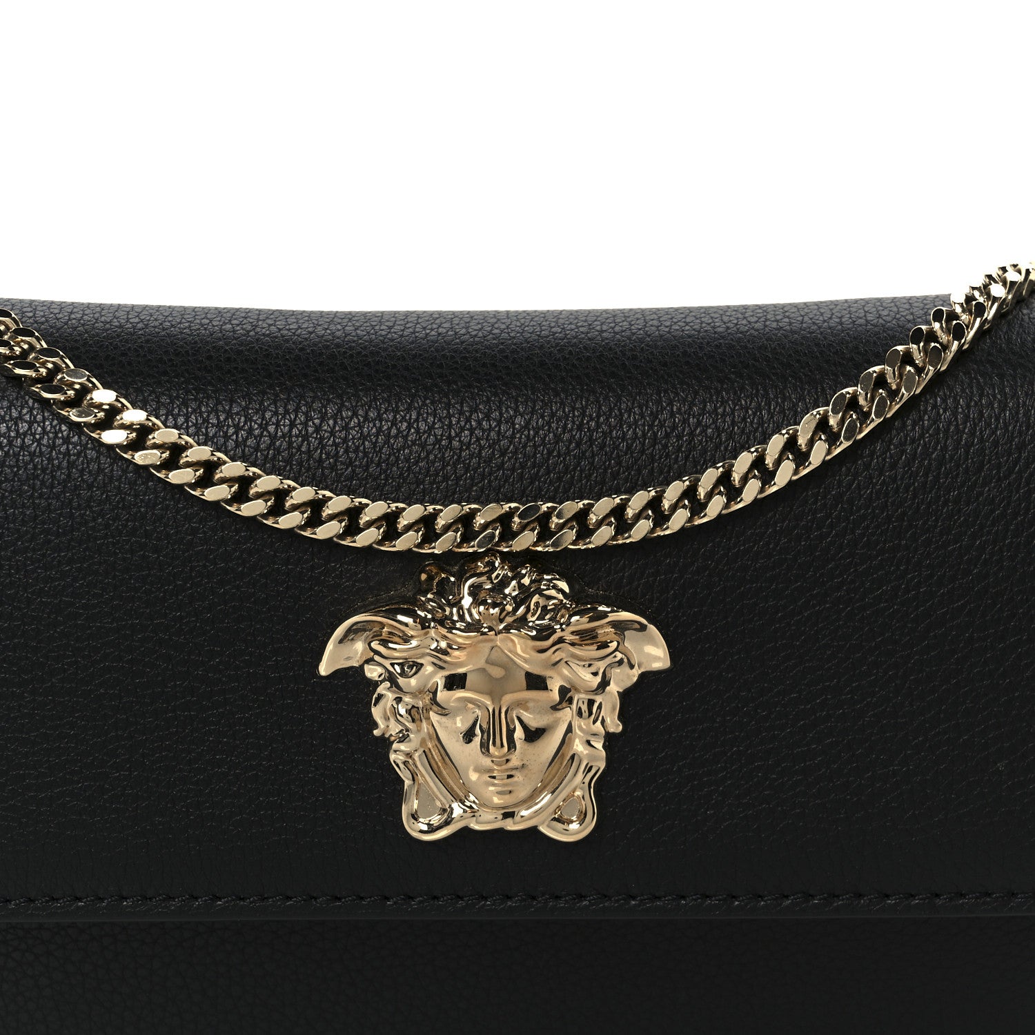 Versace Grained Calfskin Medusa Evening Clutch Bag Black 7 of 10