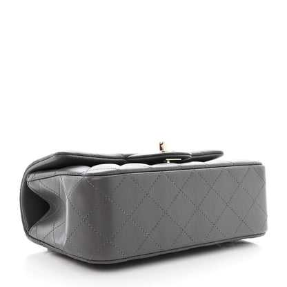 Chanel Lambskin Quilted Mini Top Handle Rectangular Flap Dark Grey 4 of 11