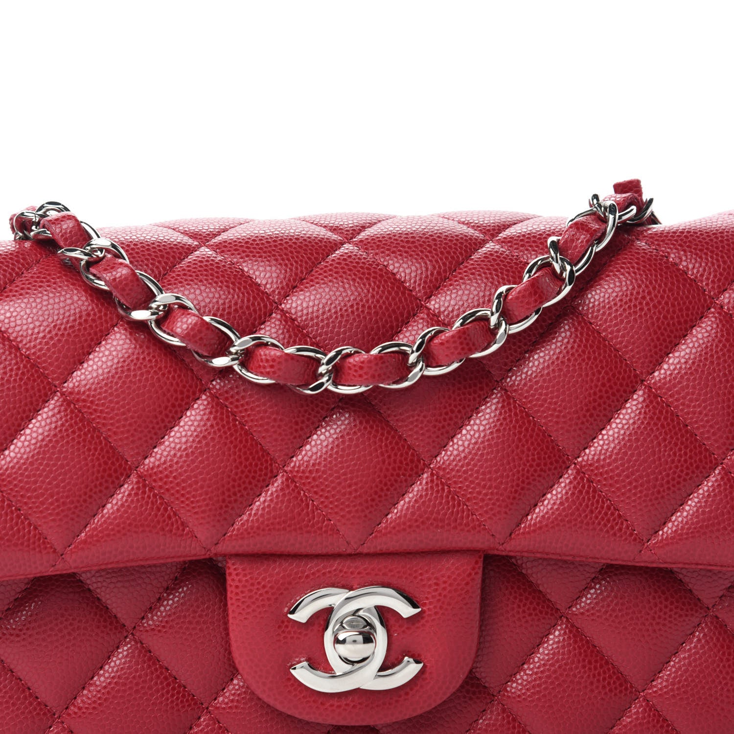 Chanel Caviar Quilted Mini Rectangular Flap Dark Pink 10 of 10