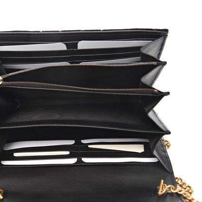 Gucci Velvet Matelasse GG Marmont Chain Wallet Black 5 of 10