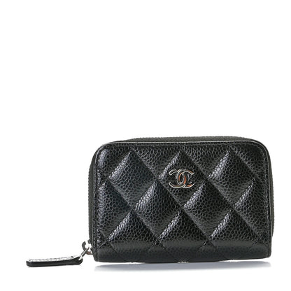 Chanel Caviar Quilted Zip Coin Purse Black 1 of 9