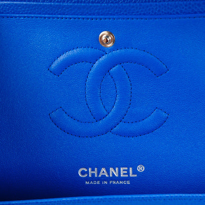 Chanel Caviar Quilted Medium Double Flap Blue 7 of 8