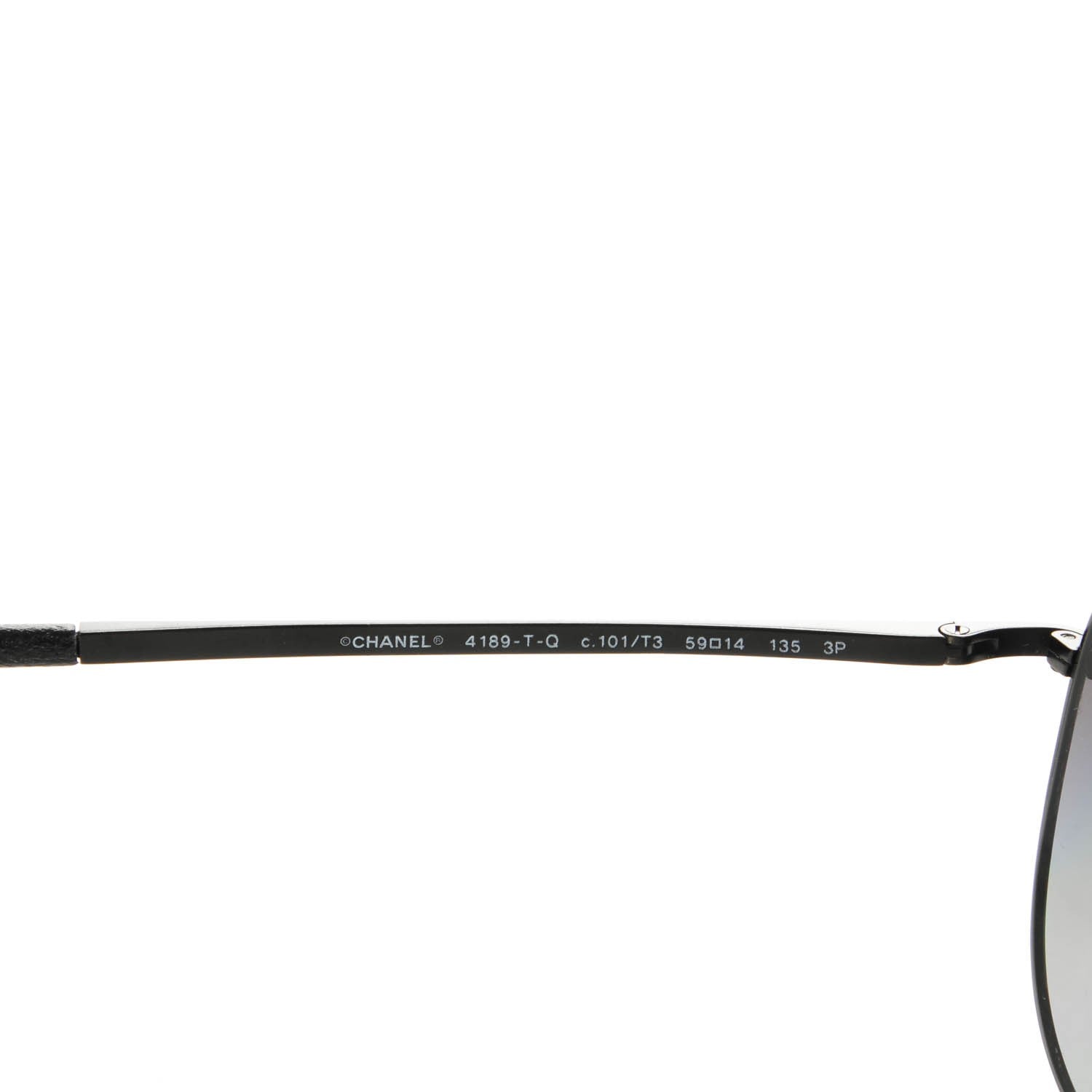Chanel Polarized CC Aviator Sunglasses 4189-T-Q Black 4 of 5