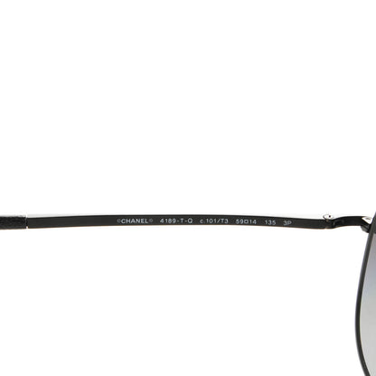 Chanel Polarized CC Aviator Sunglasses 4189-T-Q Black 4 of 5