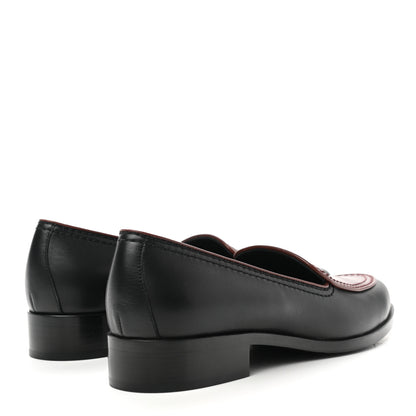 Chanel Calfskin CC Mocassin Loafers 38 Brown Black 4 of 8