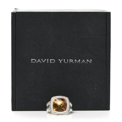 David Yurman Sterling Silver Diamond Citrine 11mm Albion Ring 51 5.75 6 of 6