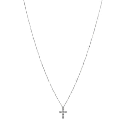 Cartier 18K White Gold Diamond Symbols Cross Pendant Necklace 1 of 3