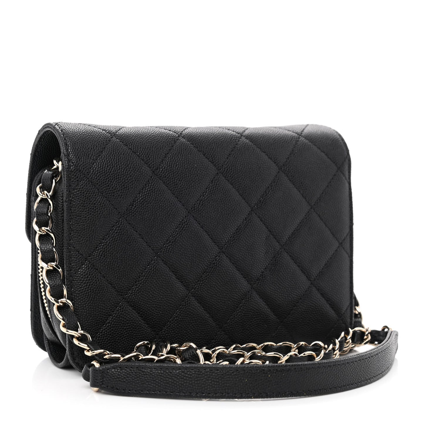 Caviar Quilted Like A Wallet Flap Black