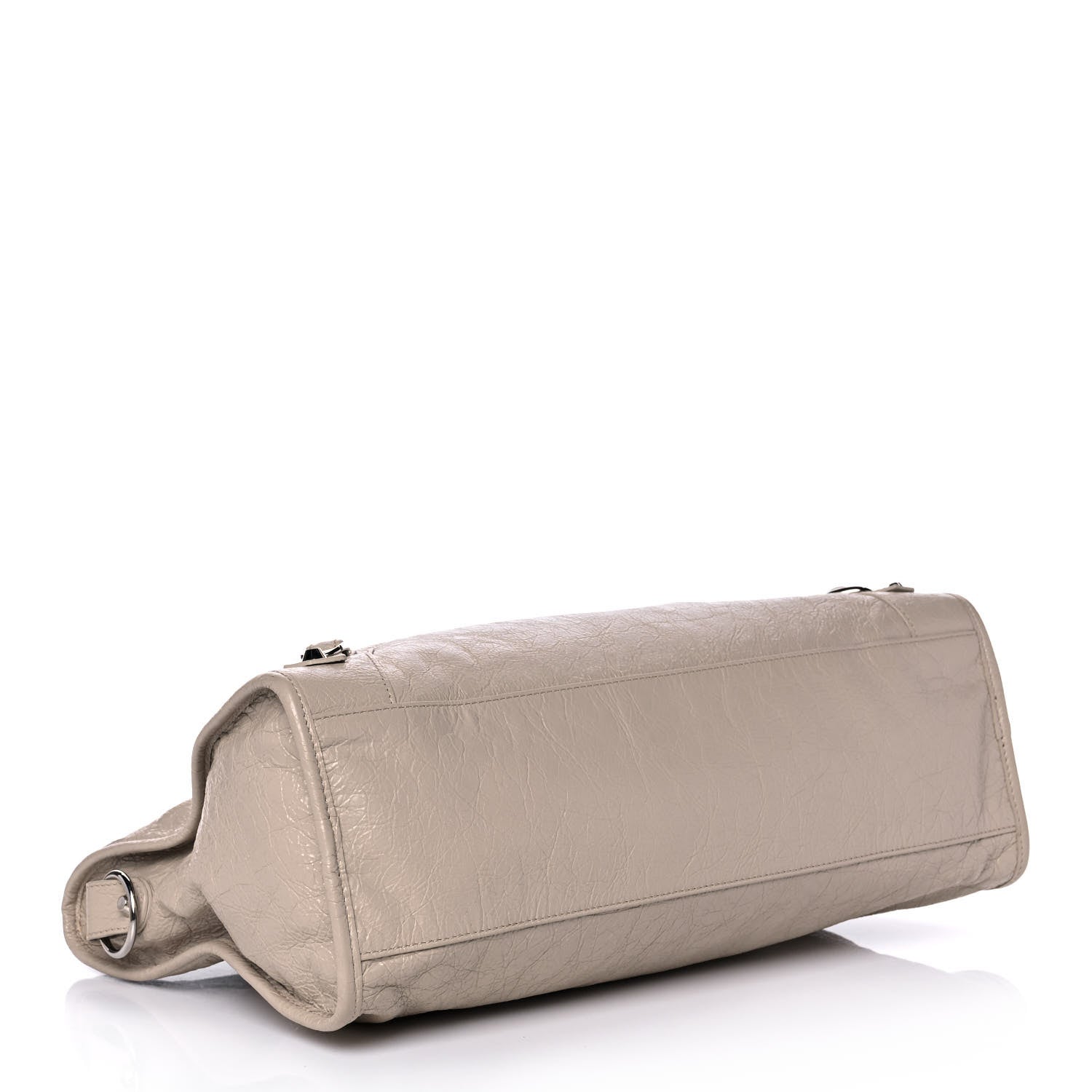 Balenciaga Agneau Classic Silver Hardware City Logo Strap Light Beige Black 3 of 8