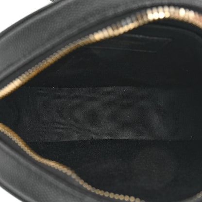 Saint Laurent Grain De Poudre Matelasse Chevron Quilted Round Vinyle Camera Bag Black 5 of 10