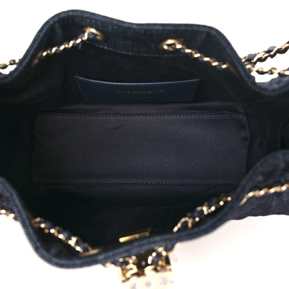 Chanel Denim Quilted Mini Chanel 25 Handbag Dark Blue 5 of 10