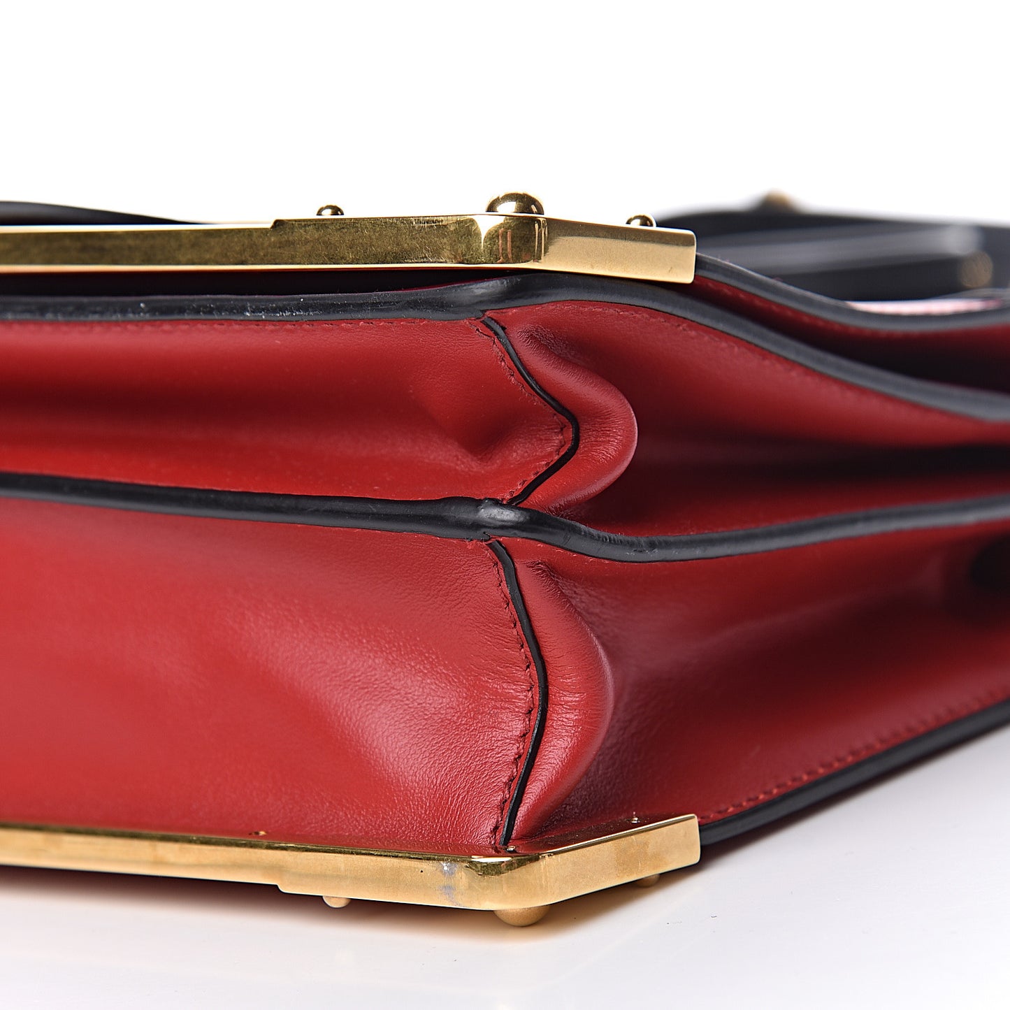 City Calfskin Saffiano Cahier Bag Fuoco Black