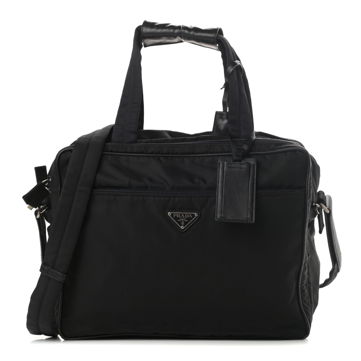 Prada Tessuto Nylon Travel Briefcase Black 1 of 11