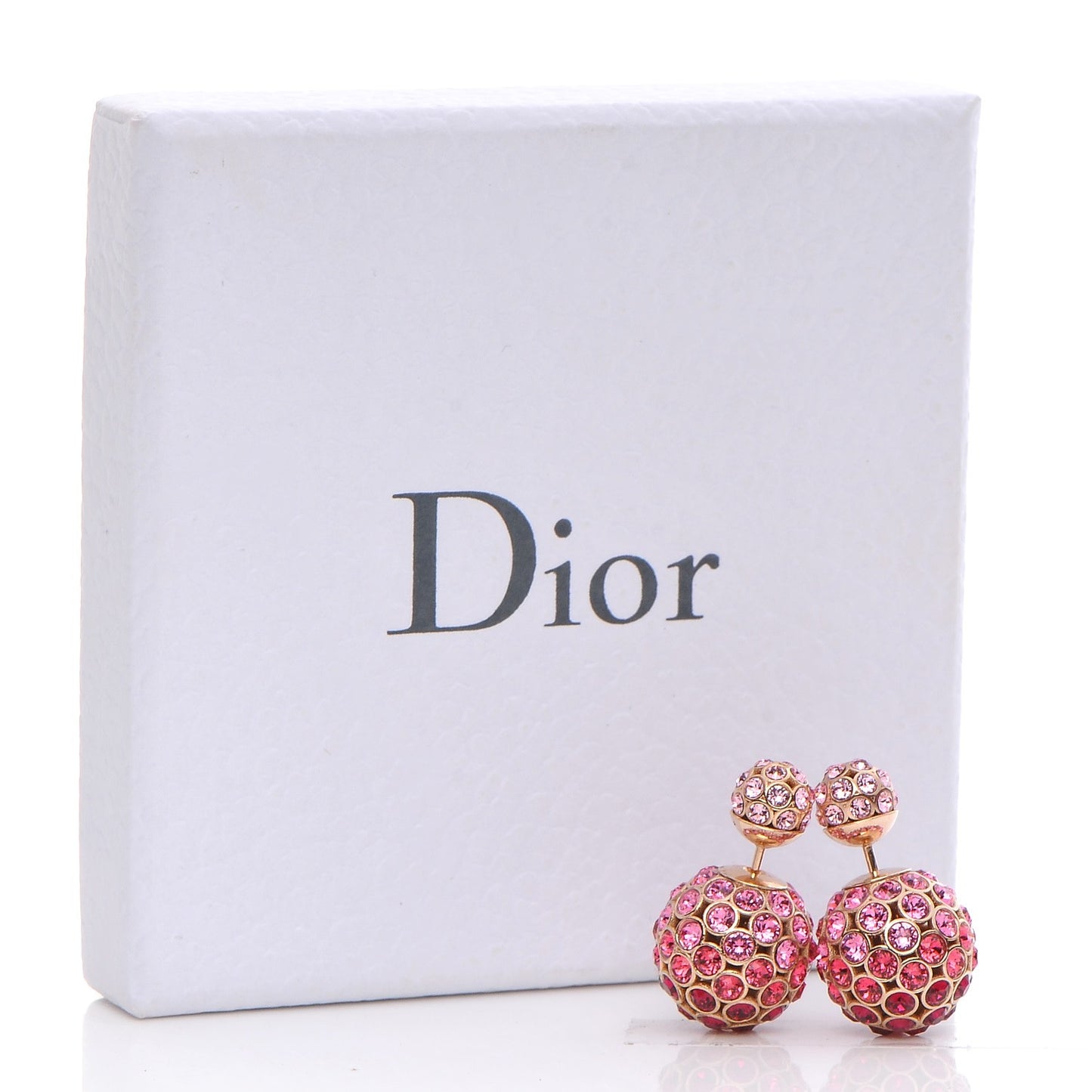 Crystal Mise En Dior Tribal Earrings Pink Gold