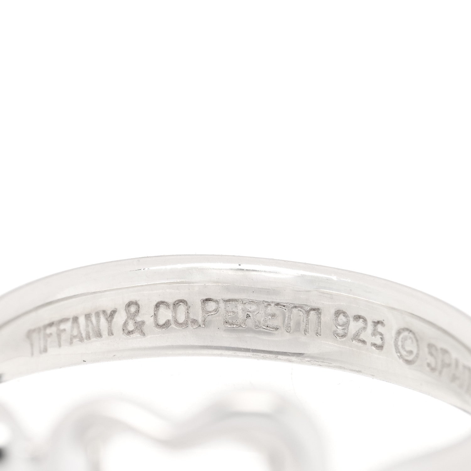 Tiffany Sterling Silver Elsa Peretti Open Heart Ring 49 5 4 of 4