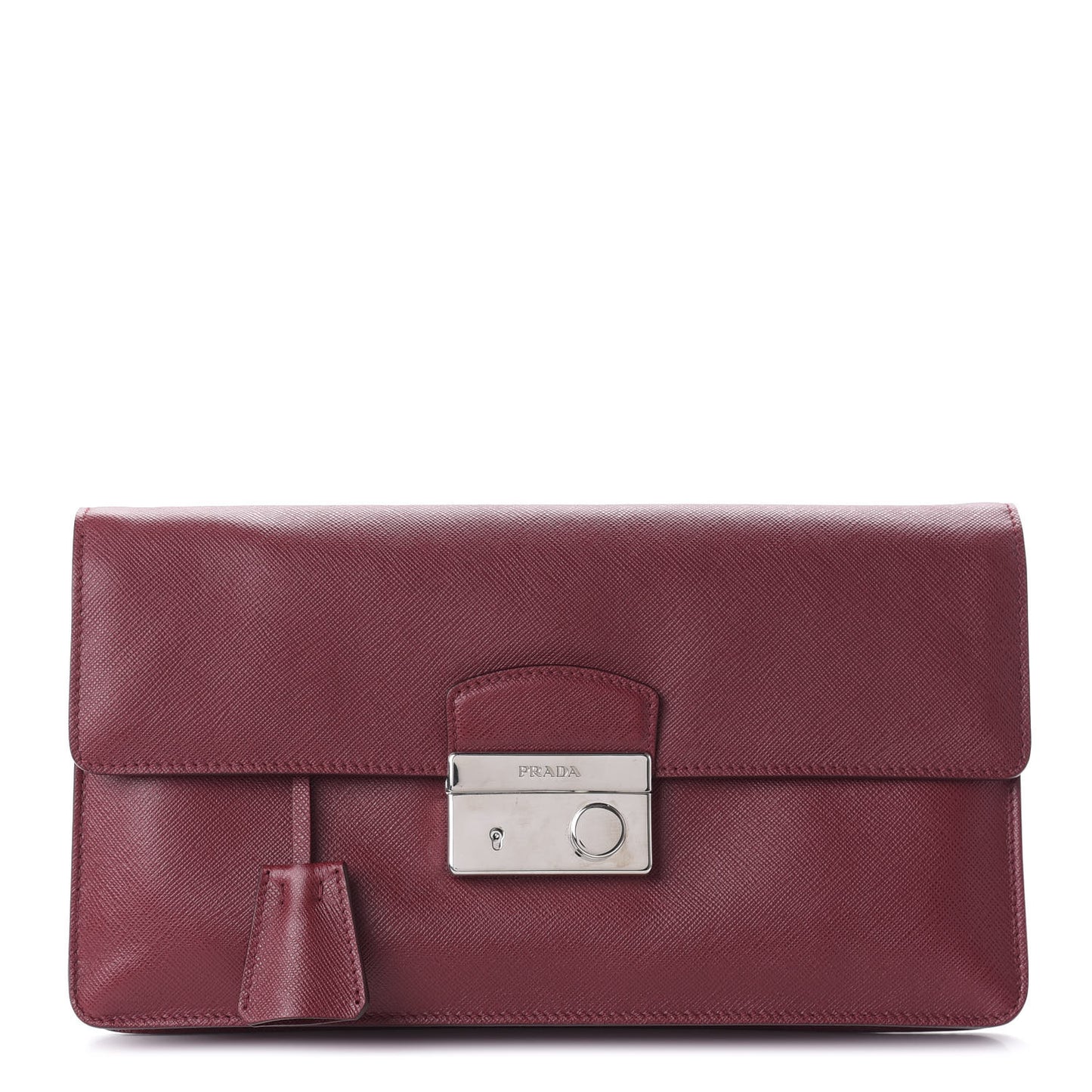 Saffiano Lux Sound Clutch Cherry