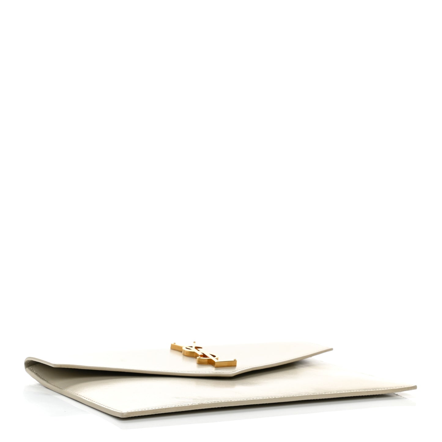 Smooth Shiny Calfskin Uptown Pouch Crema Soft