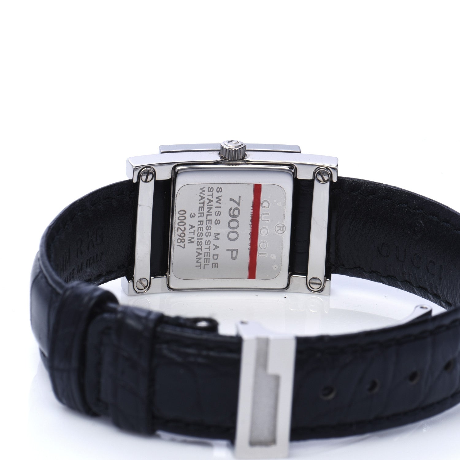 Gucci Stainless Steel Calfskin 19mm 7900P Quartz Watch Black 4 of 5