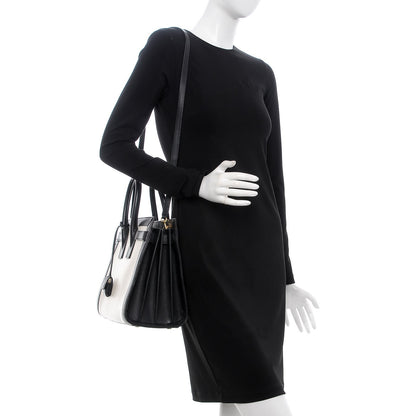 Saint Laurent Calfskin Bicolor Small Sac De Jour White Black 2 of 10