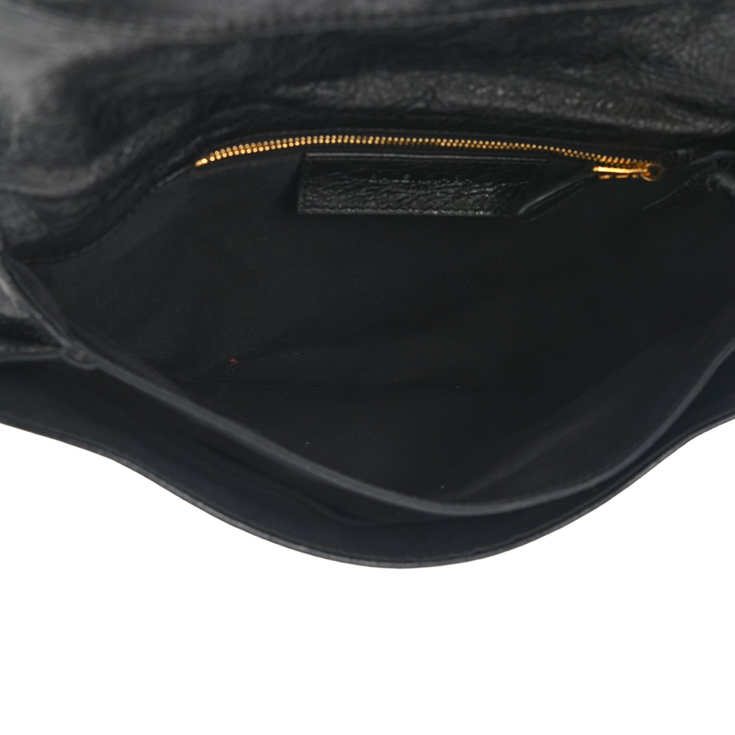 Agneau Giant 12 Gold Hardware Envelope Clutch Black