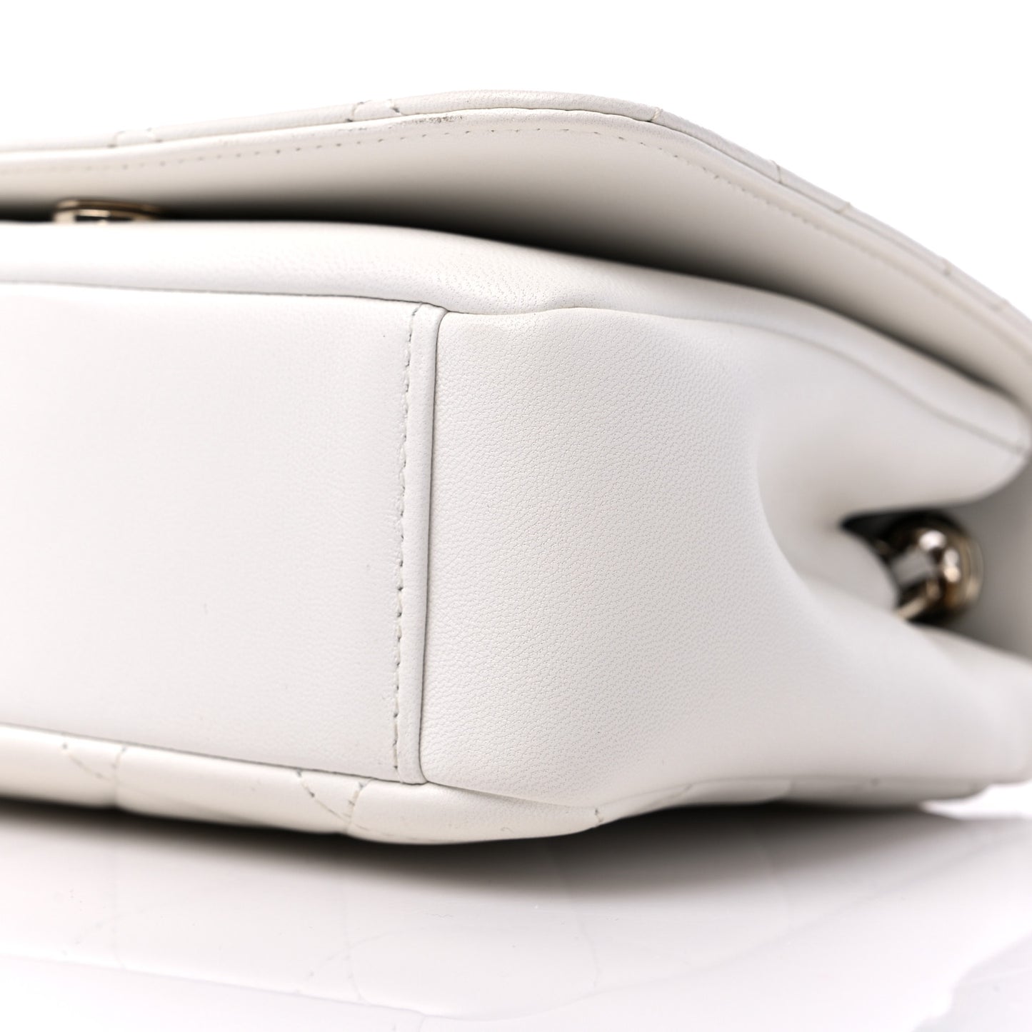 Lambskin Quilted Studded Beauty Begins Flap White