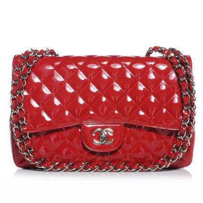 Chanel Patent Jumbo Single Flap Red 1 of 8