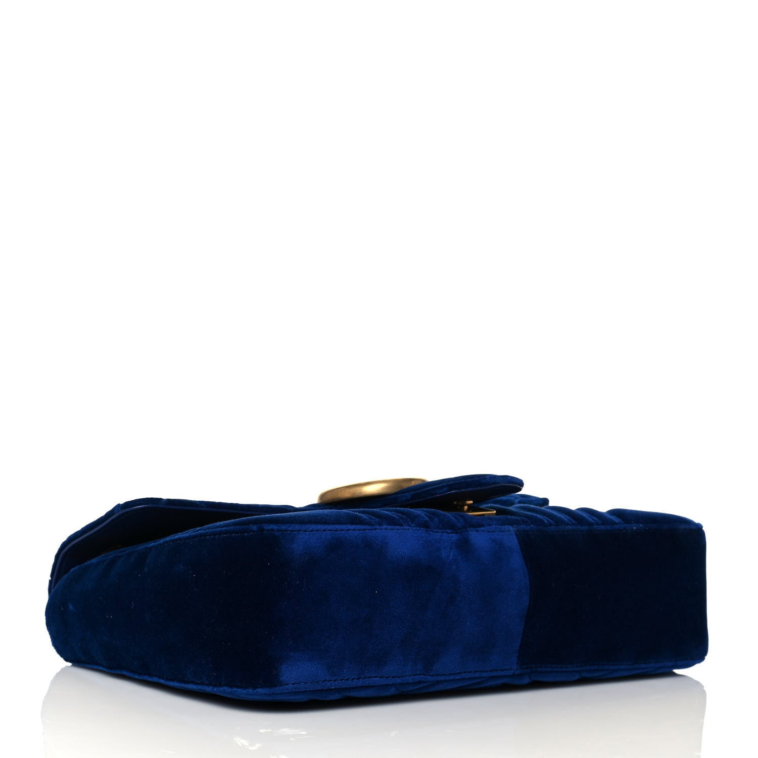 Gucci Velvet Matelasse Medium GG Marmont Shoulder Bag Cobalt Blue 4 of 13