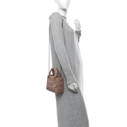 Christian Dior Lambskin Cannage Mini Lady Dior Fard 2 of 9