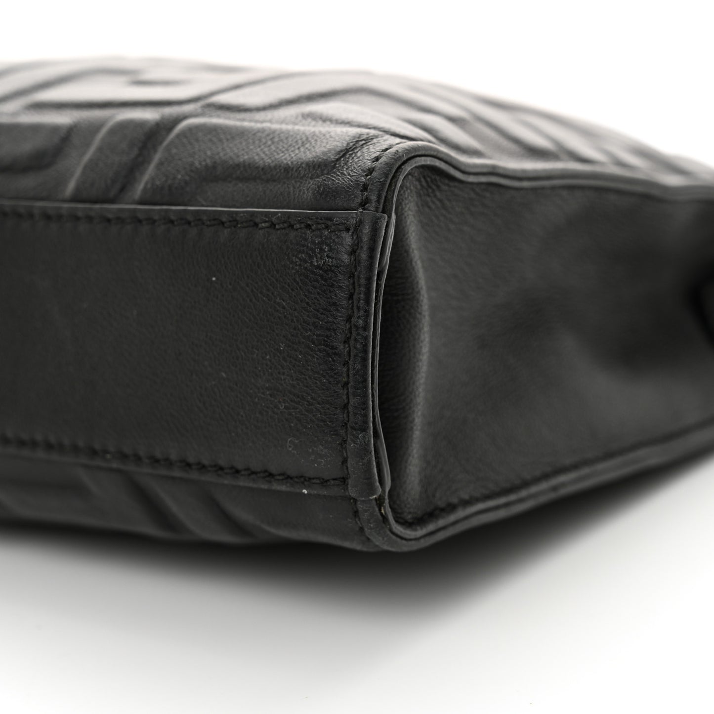 Vitello Grace FF 1974 Embossed Flat Pouch Black