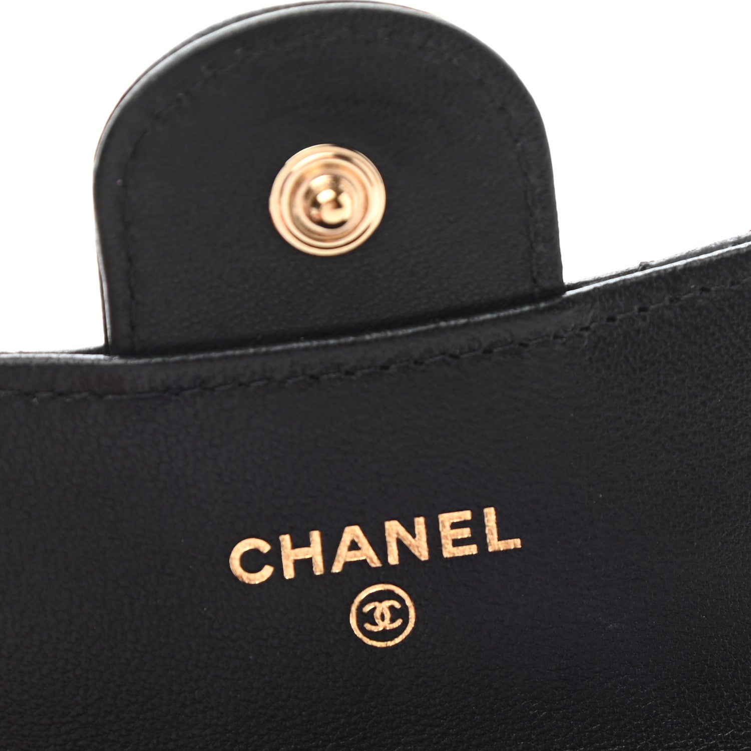 Chanel Lambskin Quilted Flap Card Holder Wallet Black 6 of 9