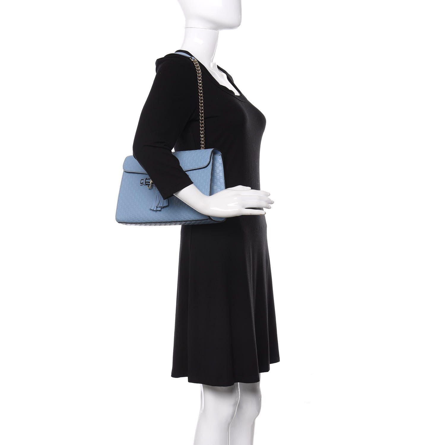 Gucci Microguccissima Medium Emily Chain Shoulder Bag Mineral Blue 2 of 10