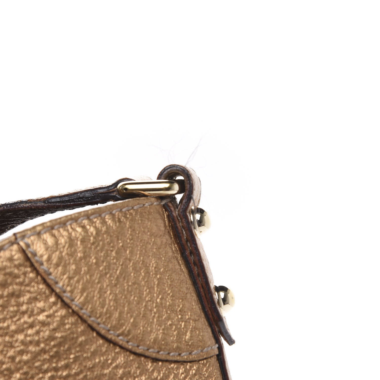 Gucci Metallic Pebbled Calfskin Hasler Hobo Gold 10 of 15