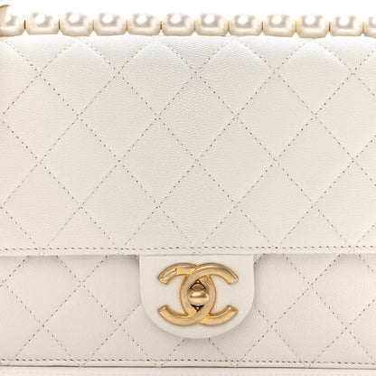 Chanel Lambskin Quilted Small Chic Pearls Flap White 8 of 10