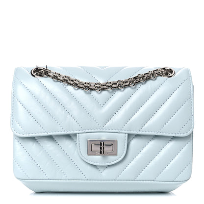 Chanel Aged Calfskin Chevron Quilted 2.55 Reissue Mini Flap Light Blue 1 of 10