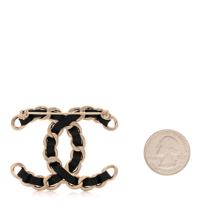 Chanel Lambskin Chain CC Brooch Black Gold 2 of 4
