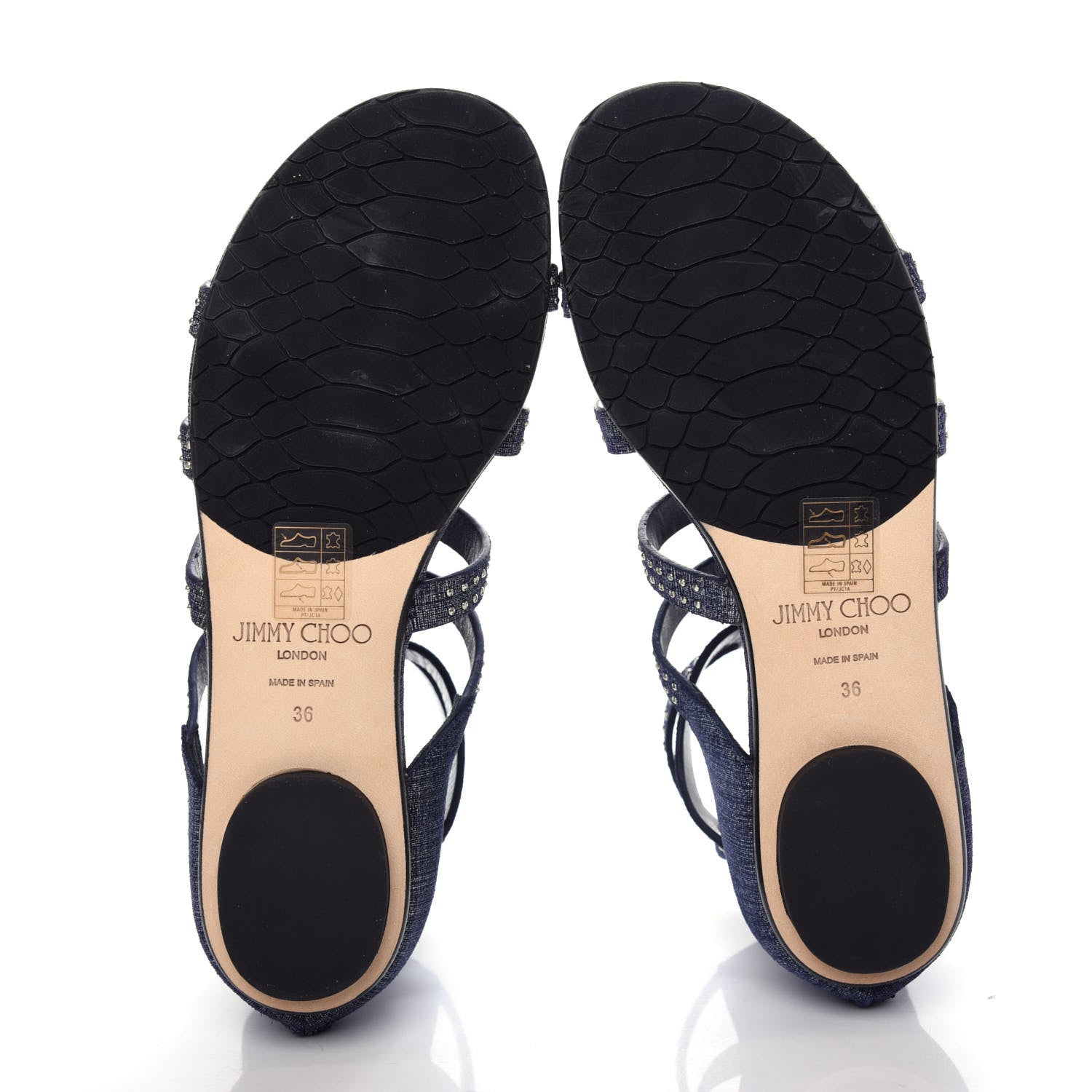 Jimmy Choo Denim Nix Gladiator Flat Sandals 36 Light Indigo 6 of 10